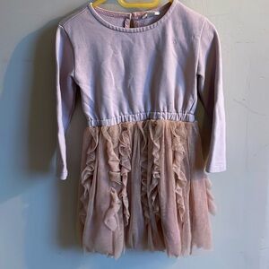 Crewcuts Long Sleeve Pink Tulle Sweatshirt dress.